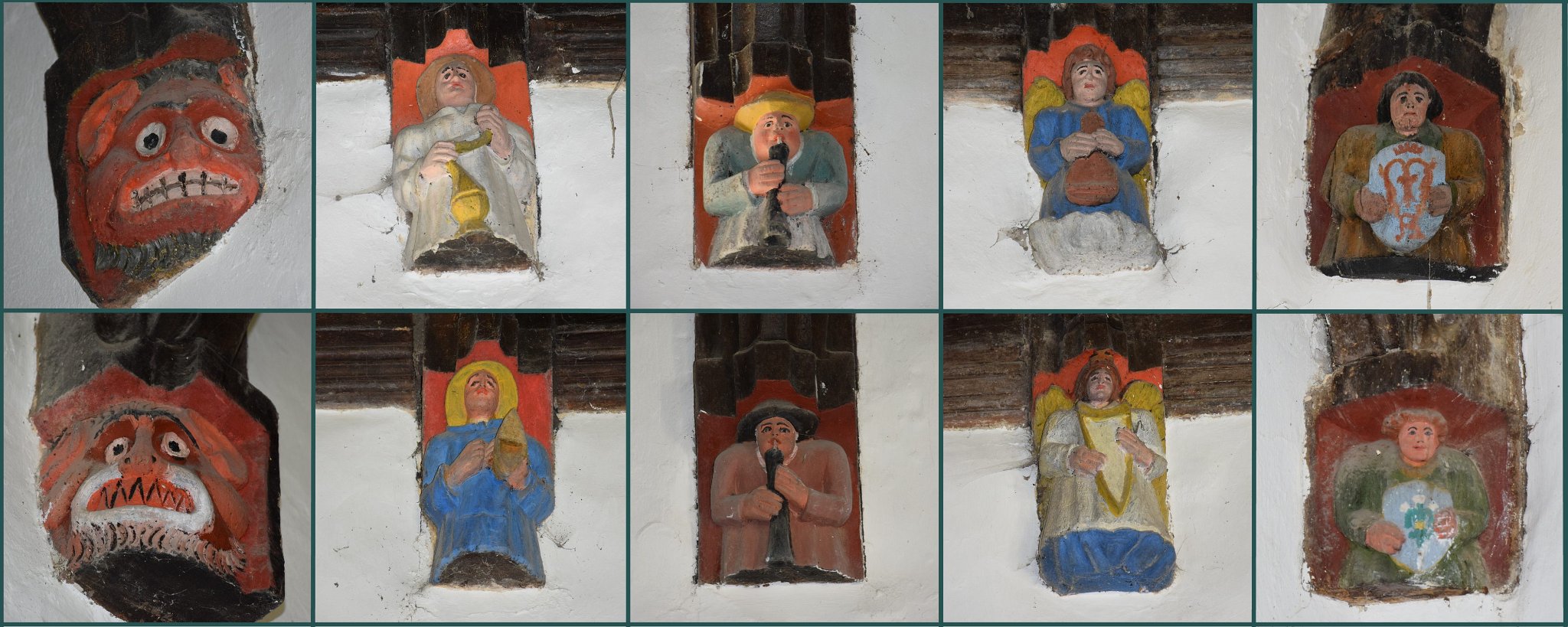 Great Henny - St Mary - Medieval roof carvings