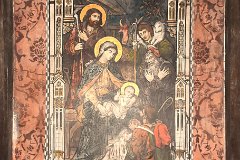 Little Braxted - St Nicholas - Nativity  Geldart painted this very tender Nativity scene on the south wall. : Church, Essex, Little, Braxted, St Nicholas, Grade 1, Painting, Nativity