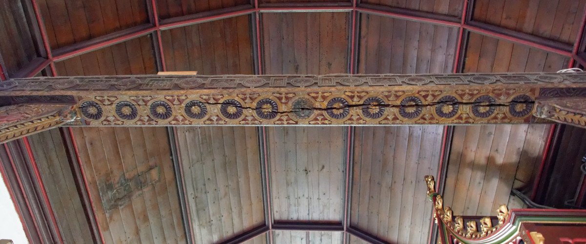 Great Bardfield - St Mary - Carved Tie Beam